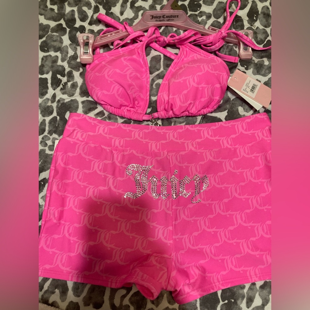 Juicy Couture Pink swim boy short swim suit